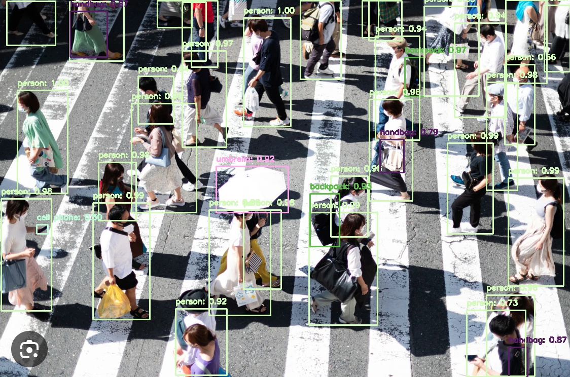 人流モニタリングの検出例